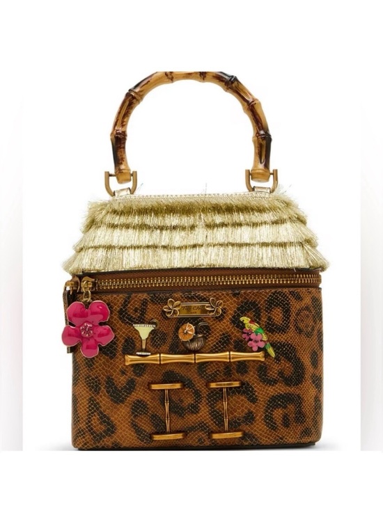 Betsey Johnson Handbags - Betsey Johnson Leopard Print Tiki Bar Women's Bag with Gold Fringe